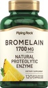 Supplément de bromélaine de roche piquante : 1700 mg 120 capsules Enzyme ananas Non-OGM, sans gluten