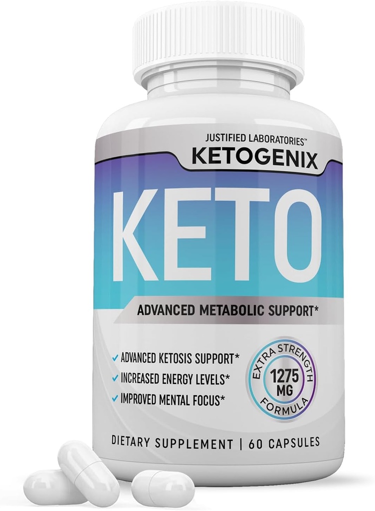Ketogenix Keto Pills 1275MG nouvelle et améliorée formule contient vinaigre de cidre de pomme extra vierge huile d'olive poudre de thé vert feuille 60 Capsules