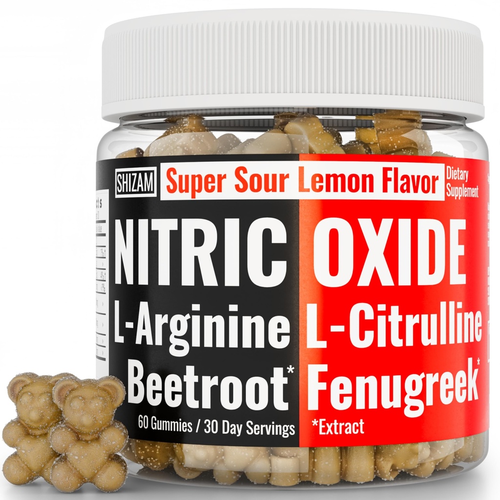 SHIZAM Betteraves Fenugreek Super Nitrique Oxyde Gummies w L-Arginine L-Citrulline, Beet Root Chews Chweable Chewables Capsules Pills Suppléments Alt, Bootroot Flow Adultes Hommes Beats