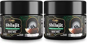 Sennasi 600 MG Résine Shilajit - Supplément Shilajit avec acide fulvic et 85+ minéraux traces pour l'énergie, l'immunité, la puissance cérébrale, 60 grammes