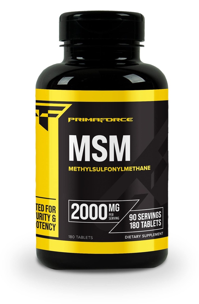 Comprimés Primaforce MSM 2000mg, 180 comprimés, 90 portions