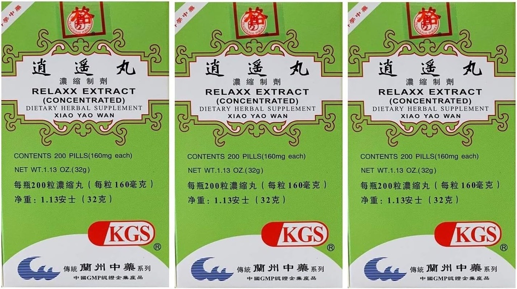 Extrait de Relax (Xiao Yao Wan)160mg X 200 pilules par bouteille (3 boîtes)