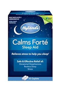 Hyland's Calme Caplets d'aide au sommeil de Forte, soulagement naturel de la tension nerveuse et insomnie occasionnelle, 32 Comte