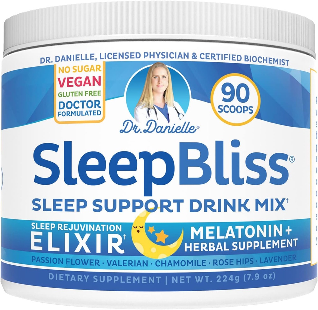 Dr Danielle Sleep Bliss - All Natural Melatonin Supplément de sommeil, soutien et boisson de secours