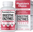 CHOIX Digestive Enzymes du médecin - Multi enzymes, bromelain, prébiotiques organiques et probiotiques pour la santé digestive et la santé des intestins - Bloatation et désagrément du temps des repas - double action - Tous les régimes - 30 CT