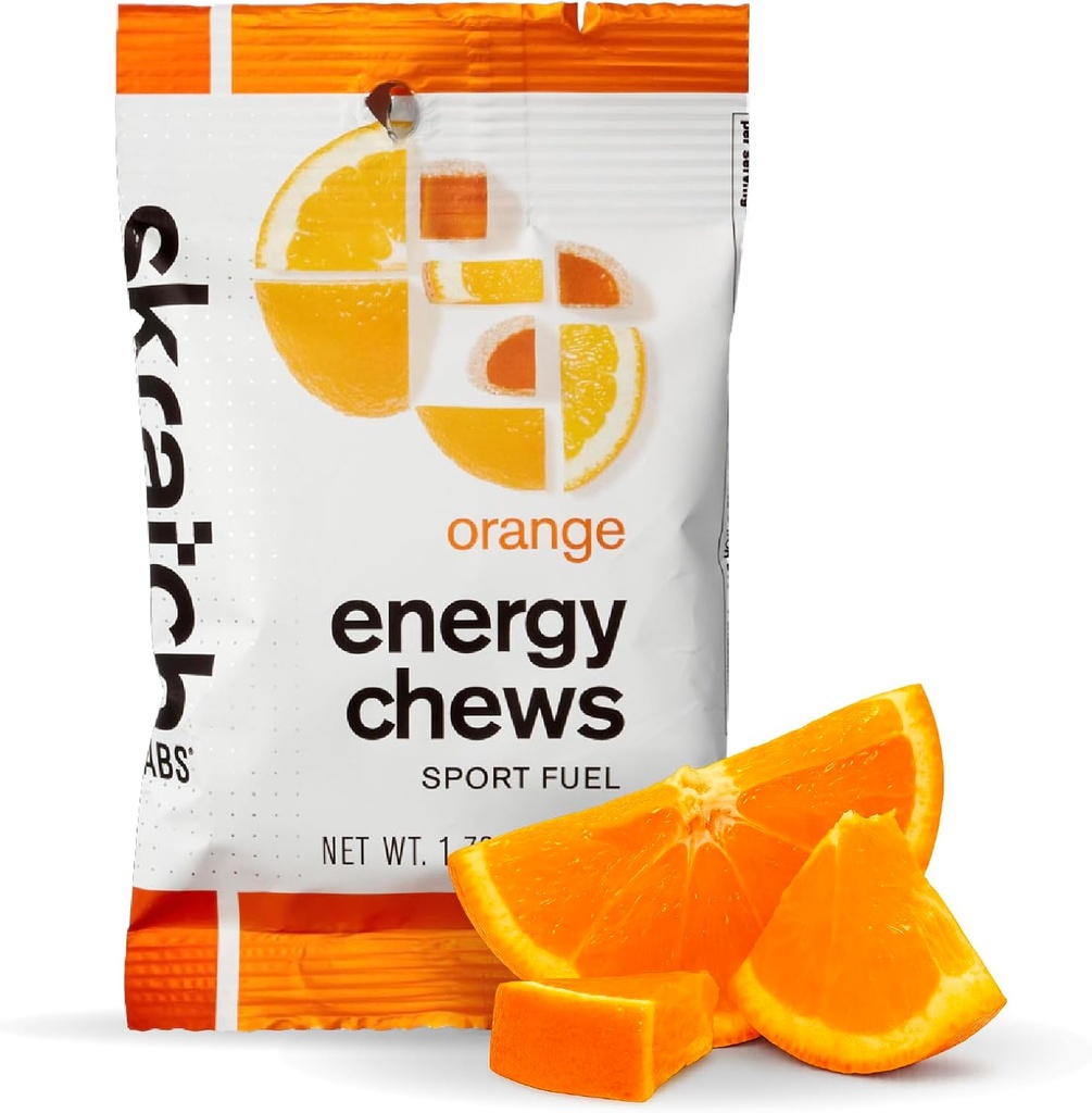 Skratch Labs Energy Chews (en anglais seulement) Gummies for Running, Cycling, and Sports Performance (en anglais seulement) Gel Alternative (en anglais seulement) Orange (10 Pack)