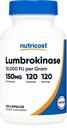 Nutricost Lumbrokinase Capsules 150 mg (120 Capsules) - Sans gluten, végétalien, sans OGM