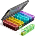Odaro Weekly Pill Organizer 4 fois par jour, BPA Pill Box 7 jours gratuit, grand cas de pilule de voyage avec 28 Compartiment pour tenir la médecine, la vitamine et le supplément