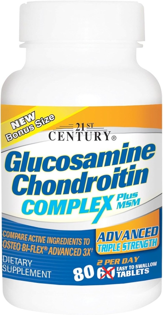 Glucosamine Chondritin Complex Plus MSM, triple force avancée, 60