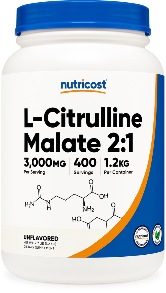 Poudre de malate de L-citrulline Nutricost (2:1) 1,2KG