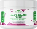 Max Collagen Plus C (30 jours d'approvisionnement) - Toute la poudre de collagène naturel avec biotine et biopérine pour stimuler l'hydratation antivieillissement et la fermeté de la peau - 500mg Vitamine C - Renforcer les os et les ongles