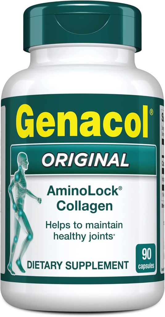 Genacol Original – Supplément de collagène avec des peptides de collagène ultra-hydrolysés, maintient la santé articulaire, pour les articulations et les genoux, 90 capsules (30 jours d'approvisionnement)