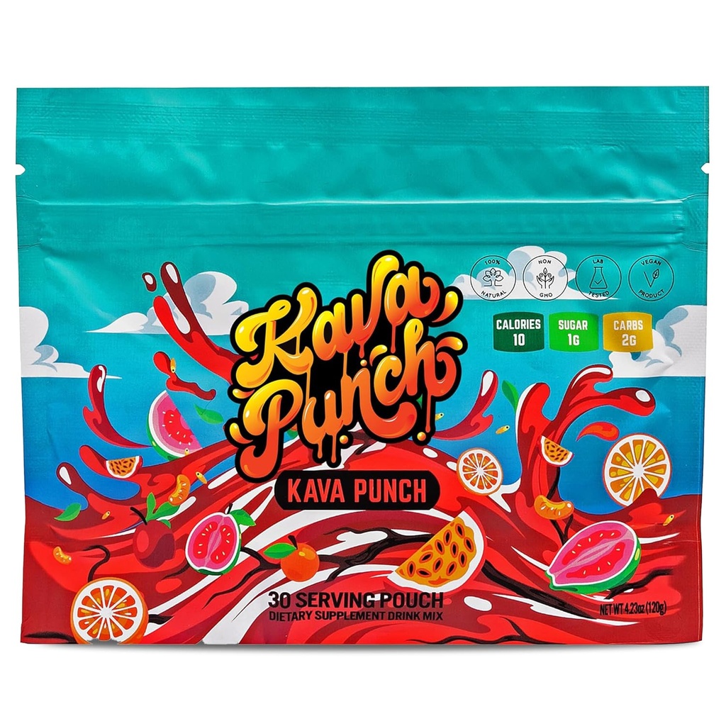 Poudre de relaxation Kava Punch – 30 portions de soupe avec extrait de kava Kava Premium