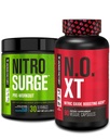 Usine Jacked Nitrosurge Pré-entraînement en framboise bleue & N.O. XT Booster d'oxyde nitrique pour les hommes et les femmes