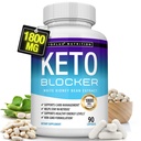 Toplux Keto Blocker Pills White Kidney Bean Extract - 1800 mg Ketose naturelle, soutenir le régime Keto, pour les hommes femmes, 90 capsules, supplément