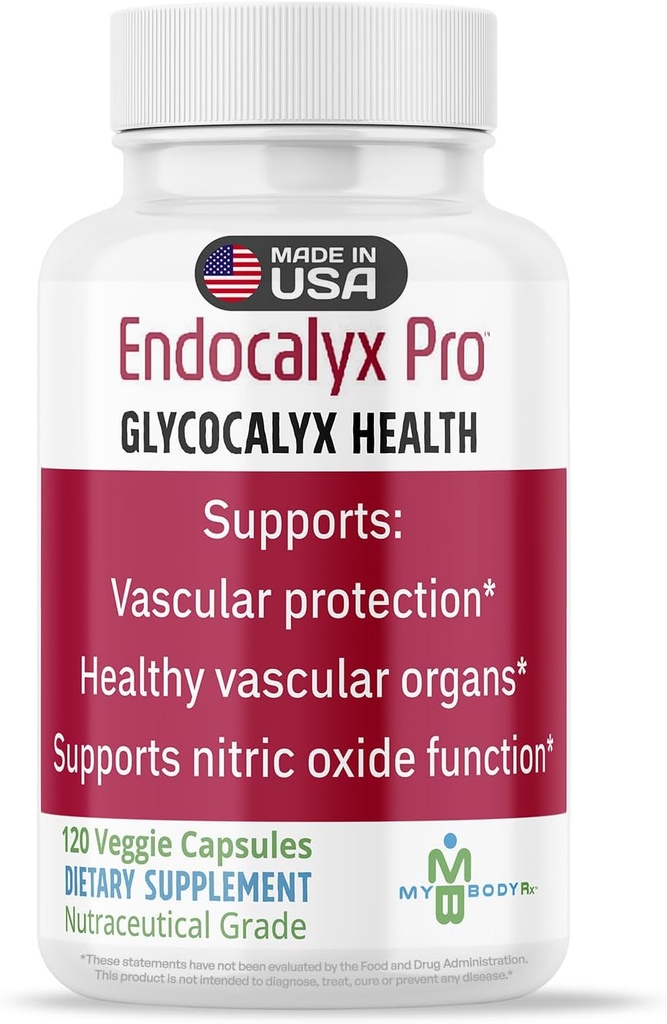 Endocalyx Pro Supplement – Endothélial Glycocalyx Support 120 Capsules - Santé vasculaire et microcirculation – Études cliniques – Breveté – Soutien des fonctions d'oxyde nitrique