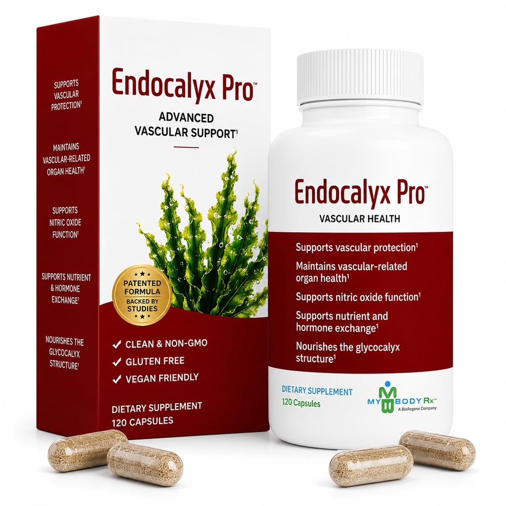 Endocalyx Pro Supplement – Endothélial Glycocalyx Support 120 Capsules - Santé vasculaire et microcirculation – Études cliniques – Breveté – Soutien des fonctions d'oxyde nitrique