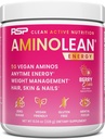 RSP NUTRITION AminoLean Préentraînement, énergie propre sans jitters, tétons ou corbeille, végétalien amical avec la biotine ajoutée pour les cheveux, la peau, les ongles, Berry Elixir, 30 portions
