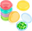 Amabro Small Pill Organizer Box, 7 PCS Travel Pill Cases Portable Pill Container Daily Mini Pill Case Holder for Pocket Purse Slipcase Pills Medicine Cod Liver Oil Storage Box Earplug Case