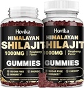 Shilajit Gummies 1000mg pour les hommes et les femmes - Shilajit Gummies avec 85+ Trace Minerals, Ashwagandha, Turmeric, Black Pepper - Energy & Immune Support - Sugar Free Raspberry Flavor 60 Comte