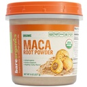 BareOrganics en poudre de racine de maca, biologique, végétalien, non-OGM, sans gluten, énergie et support d'endurance, 8 oz