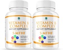 1 Vitamine B Complex Twin Pack – Flate 5-MTHF avec B1, B2, B5, B6, Méthyl B12, Niacine, Biotine – 60 Capsules