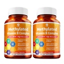 1 Vitamine B Complex Twin Pack – Flate 5-MTHF avec B1, B2, B5, B6, Méthyl B12, Niacine, Biotine – 60 Capsules