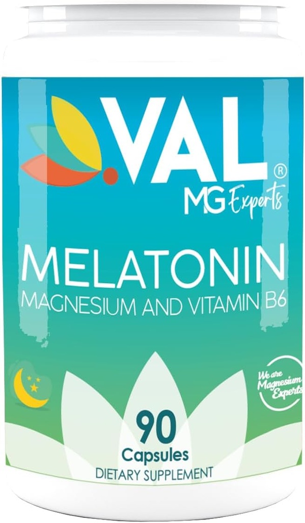 VAL Mg Experts Mélatonine 3mg avec vitamine B6 & Magnésium (90 jours d'approvisionnement)