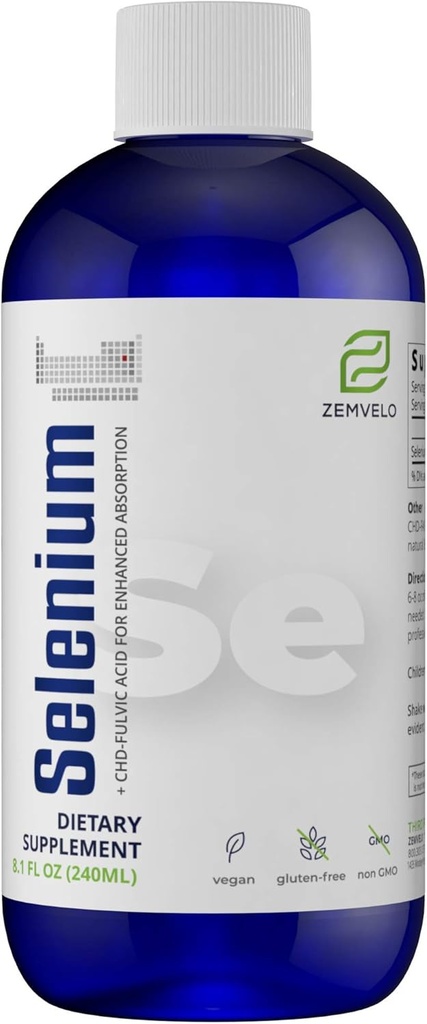 ZEMVELO Liquid Ionic Selenium Supplement - Adult Healthy Aging Supplement - Supports Immune System & Antioxidant Defense for Longevity and Wellness - 3 Month Supply