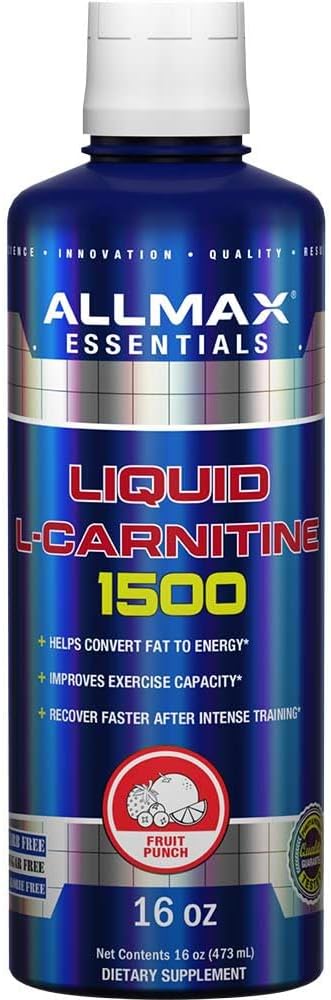 ALLMAX Nutrition Liquide L-Carnitine 1500 + Vitamine B5, 16 oz / 473 ml (Fruit Punch)