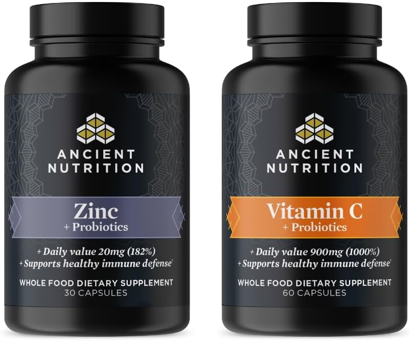 Ancient Nutrition Zinc 30 Count + Vitamin C (60 Count)