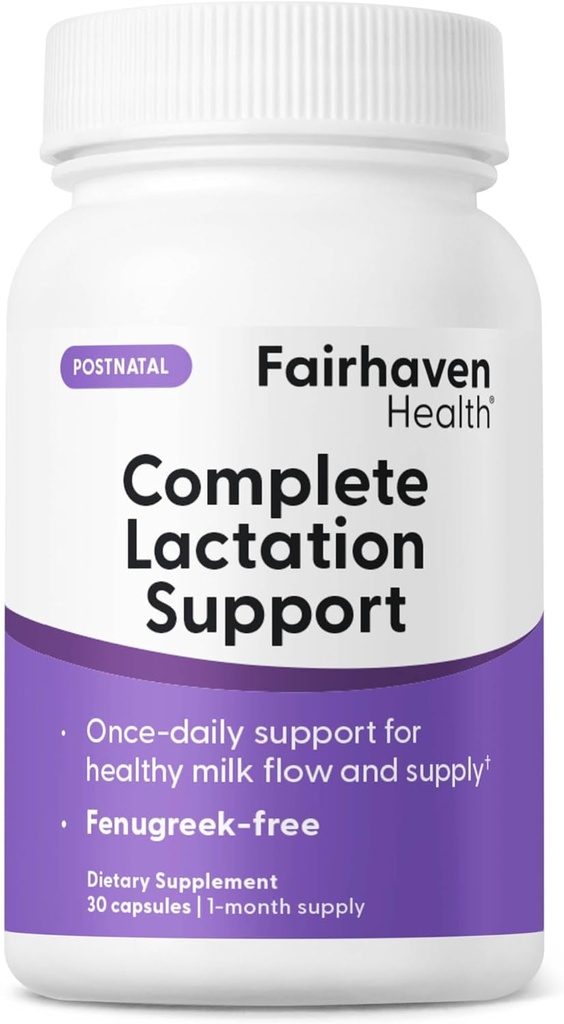 Fairhaven Health Complete Allaitement Support (supplément d'allaitement) pour augmenter la production de lait maternel (supplément d'allaitement végétalien) 30 capsules