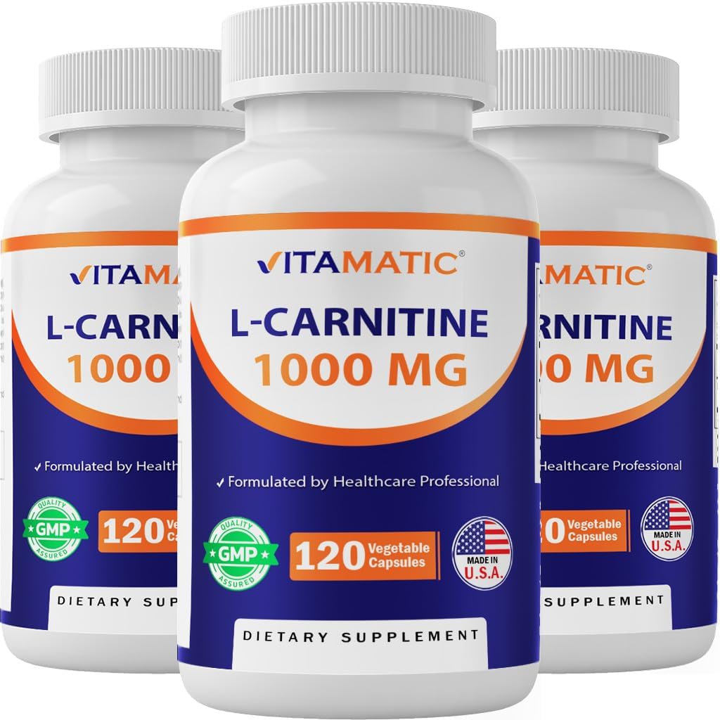 Fumarate de L-Carnitine vitamatique 1000 mg - 120 capsules végétales (3 bouteilles)