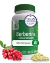 Santé Thru Nutrition Berberine HCl 500mg 60 portions Supplément de force clinique , Végétalien certifié , Non-OGM , Sans soja , 3ème partie testée