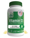 Santé Thru Nutrition Vitamine D3 2000iu 365 Mini Softgels pour des avantages maximaux. Grade en EVOO-Immune Health Support