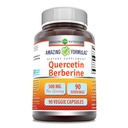 Formules étonnantes Quercetin Berberine - 250mg Berberine et 250mg Quercetin, 90 Capsules de Veggie Supplément de non-OGM.
