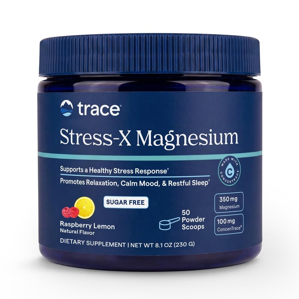 Trace Minerals (en anglais seulement) Stress-X Poudre de magnésium (en anglais seulement) Stress Relief, Regularity, Relax, Sommeil, Énergie, Relax Muscles, Fonction cellulaire (en anglais seulement) Non-OGM, sans gluten et végétalien certifié