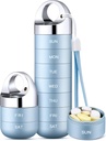 Zannaki Metal Travel Pill Organizer, Portable Waterproof Weekly Pill Box, Grand contenant de boîtier en alliage d'aluminium, BPA gratuit 7 jours de médecine quotidienne Organisateur pour la vitamine, huile de poisson, supplément