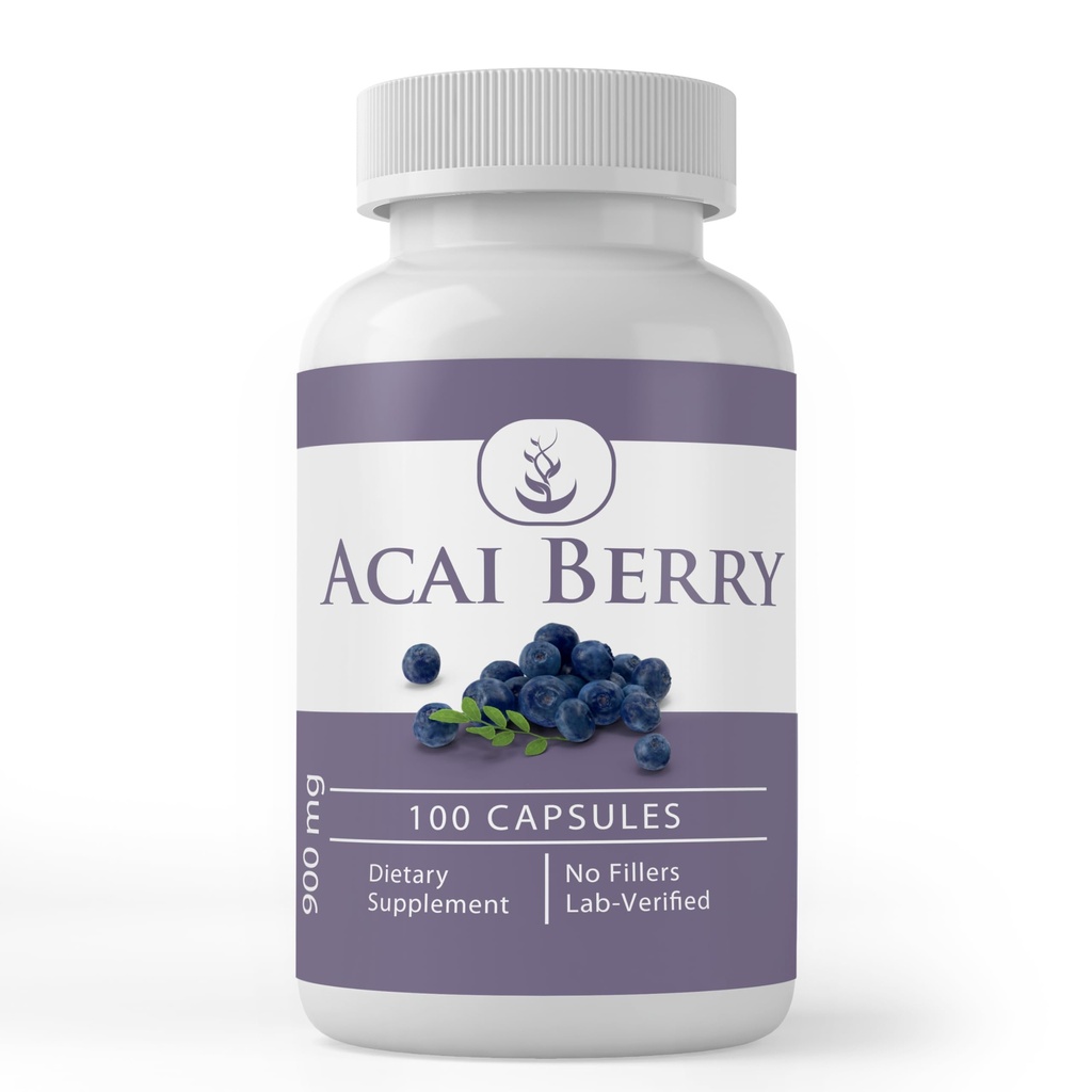 PURE ORIGINAL INGREDIENTS Acai Berry (100 Capsules) No Magnesium Or Rice Fillers, Always Pure, Lab Verified
