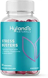 Hyland's Stress Busters Gummies, Calme et Focus avec L-Theanine, Camomile et Lemon Balm, 60 Gummies végétaliens (30 jours)