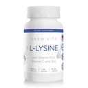 Supplément L-Lysine avec vitamine B12 + C + zinc pour la santé des lèvres, des bouches et des tissus oraux - Soutien amélioré du bien-être - Non-OGM, sans gluten - Fabriqué aux États-Unis - 60 capsules végétales, 500mg