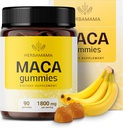 HERBAMAMA Maca Root Gummies - 1800mg Maca Root Extract for Energy Support - Vegan, Non-GMO Antioxidant Support Supplement - 90 Pectin-Based Banana-Flavored Chews