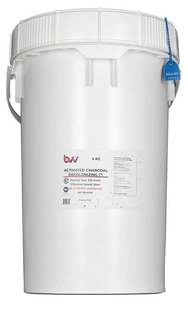 BVV activé bois franc décolorant carbone T1 (100 % charbon de bois dur)-5Kg