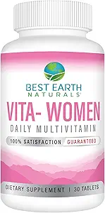 Best Earth Naturals VITA Women's Daily Multivitamin, Immune Support, Vitality & Well-Being, 100+ Vitamins, Minerals & Herbs
