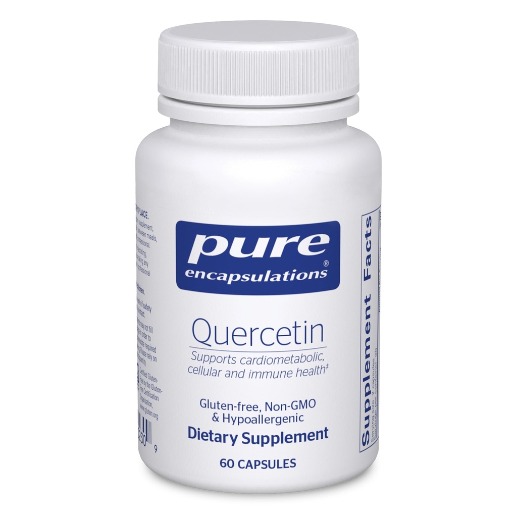 Encapsulations pures Quercetin - 500 mg - Soutien immunitaire, santé cellulaire et santé cardiaque - Supplément antioxydant - Sans gluten et sans OGM - 60 capsules