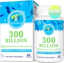 Probiotics for Women & Men - 300 Billion CFU, 24 Strains Probiotics + 15 Organic Herbs Prebiotics for Digestive, Gut Health, Immune, Constipation, Diarrhea & Whole-Body Health - 2 Months Supply
