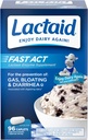 Lactaid Fast Act Caplets d'intolérance à la lactose avec enzyme de lactase, soulagement des produits laitiers par le gaz, le bluff et la diarrhée, 9000 pilules d'intolérance à la lactose de FAC, 96 trousses individuelles de voyage (96 x 1 ct)