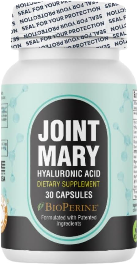 Supplément à l'acide hyaluronique – Support articulaire avancé avec collagène hydrolysé, curcuma, glucosamine, MSM, vitamine C – 30 capsules