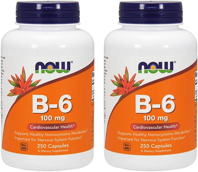 Vitamine B-6 100mg 250 Capsules (paquet de 2)