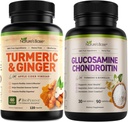 Base de la nature Turcuma & Ginger 120 ct + Glucosamine Chondritine 90 ct